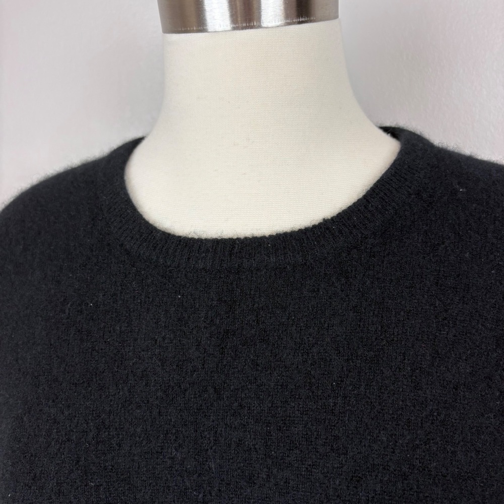 Quince Womens Cashmere Sweater Size L Black Long Sleeve Crewneck Classic Luxe - Picture 4 of 13